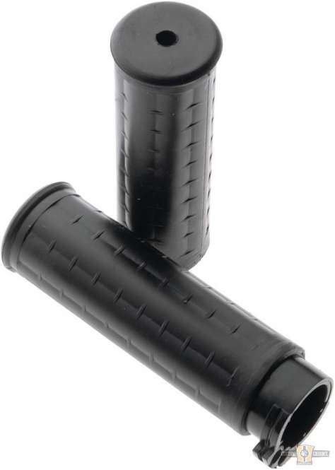 Old School Waffle Grips Black 1" Cable operated For Harley-Davidson