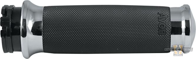 Custom Contour Grips Black Chrome 1" Throttle By Wire For Harley-Davidson