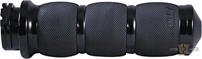 Air Cushion Grips Black 1" Anodized Cable operated For Harley-Davidson