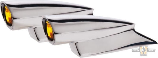 Mini Hot Spot Turn Signal Chrome Amber For Harley-Davidson