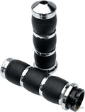 Air Cushion Velvet Air Grips Chrome 1" Cable operated For Harley-Davidson