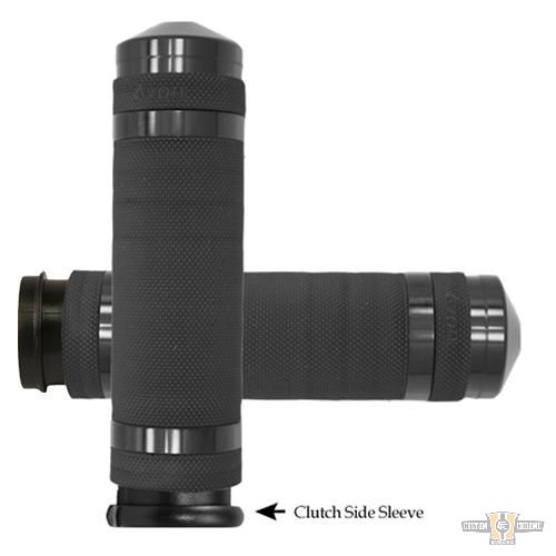 Air Cushion Supert Sport Grips Black 1" Anodized Throttle By Wire For Harley-Davidson