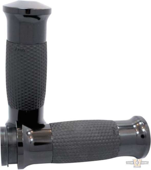 Air Gel Grips Black 1" Anodized Cable operated For Harley-Davidson