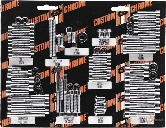 Smooth Case Bolt Hardware Kit Chrome For Harley-Davidson