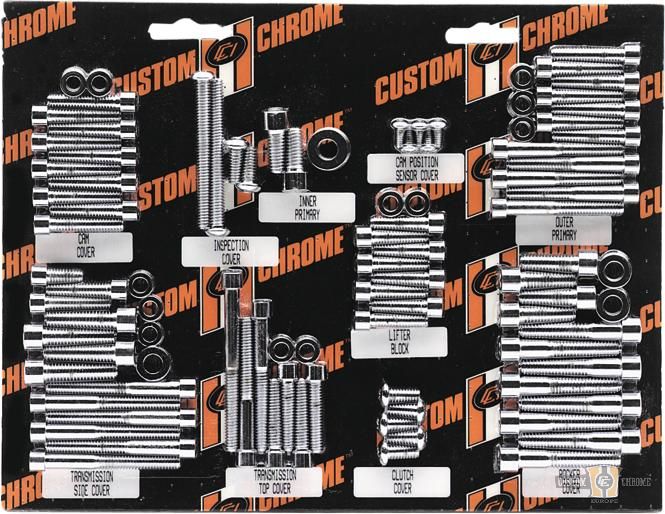 Knurled Case Bolt Hardware Kit Chrome For Harley-Davidson