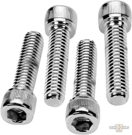 Knurled Handlebar Top Clamp Bolt Kit Chrome Socket head For Harley-Davidson