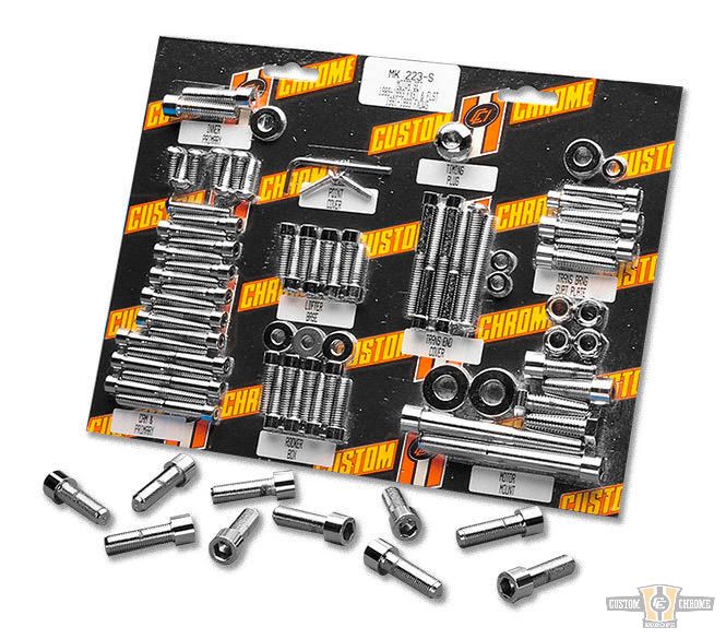 Knurled Complete Motor Kits Chrome For Harley-Davidson