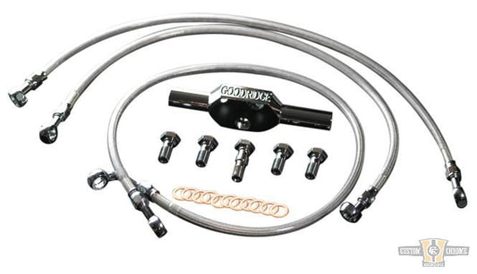 High End Brake Line Kit Stainless Steel Clear Coated 47,75" For Harley-Davidson