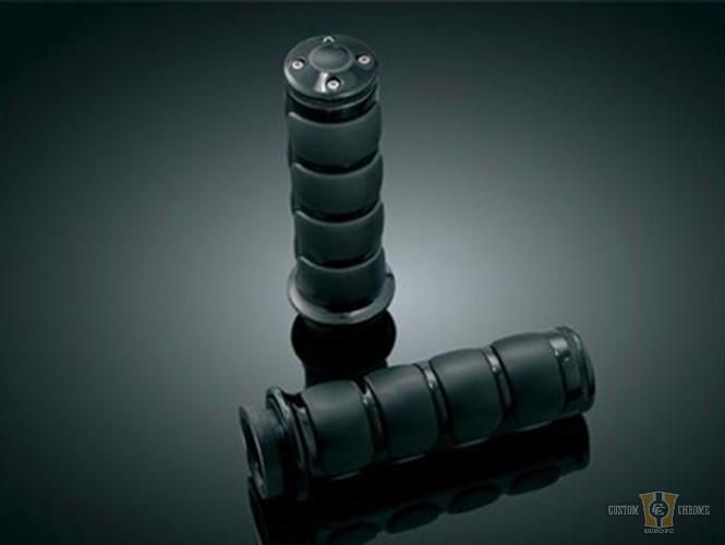 ISO Grips Black 1" Gloss Cable operated For Harley-Davidson