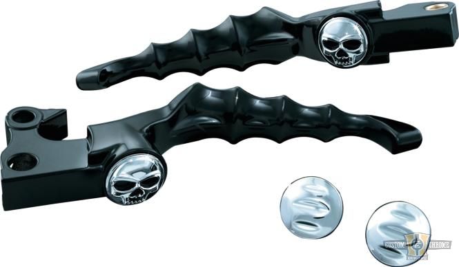 Zombie Hand Control Levers Black Satin For Harley-Davidson