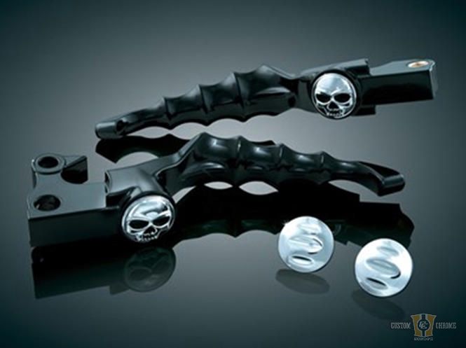 Zombie Hand Control Levers Black Satin For Harley-Davidson