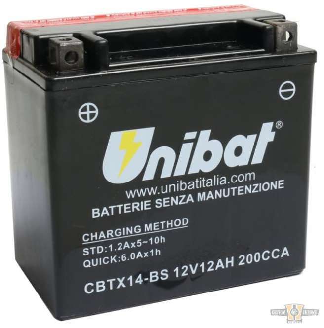 Maintance Free Series CBTX14-BS AGM Batterie AGM, 200 A, 12.0 Ah For Harley-Davidson