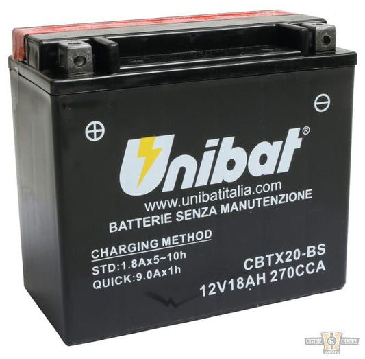 Maintance Free Series CBTX20-BS AGM Battery AGM, 270 A, 18.0 Ah For Harley-Davidson