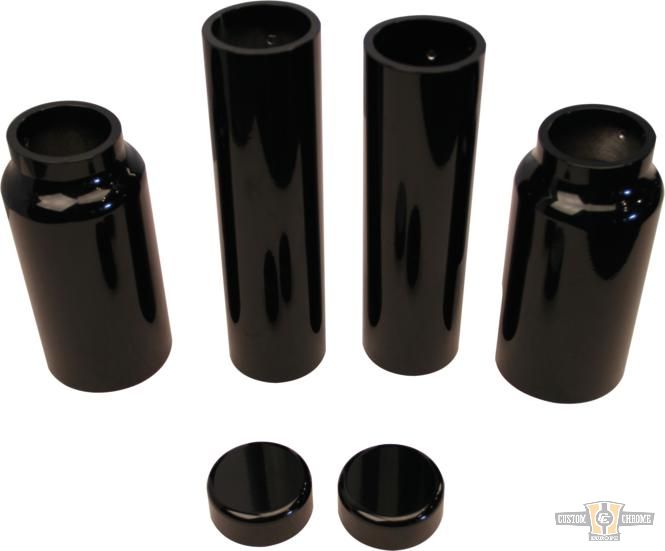 6-Piece Fork Covers with lower Fork Aluminum Covers Black Gloss Powder Coated For Harley-Davidson