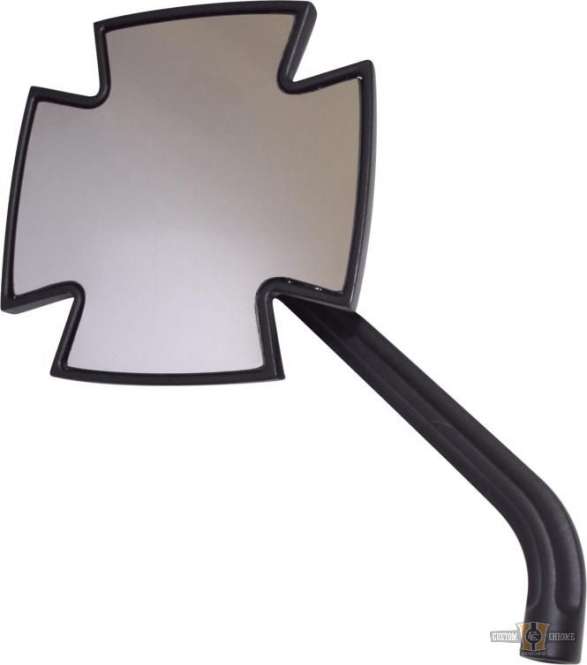 Iron Cross Mirror Black, Anodized For Harley-Davidson