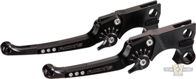 Good Guys Adjustable Hand Control Replacement Lever Black Anodized For Harley-Davidson
