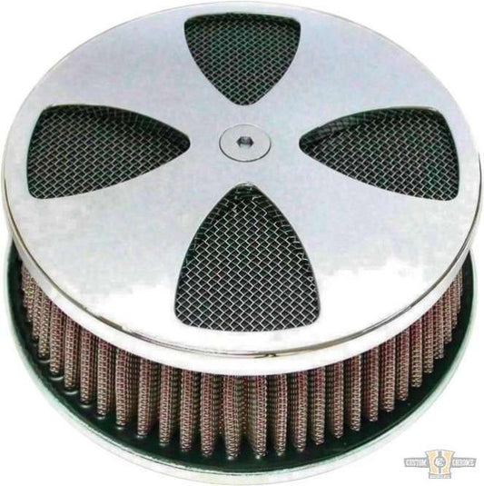 Smooth Cross Hi-Flow Air Cleaner Chrome For Harley-Davidson