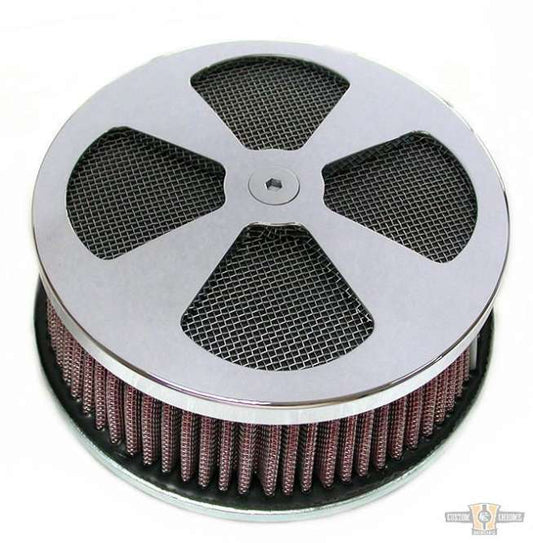 4-Spade Hi-Flow Air Cleaner Chrome For Harley-Davidson