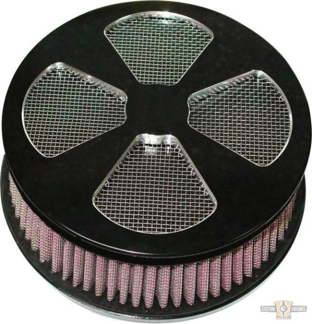 4-Spade Air Cleaner Cover Black For Harley-Davidson