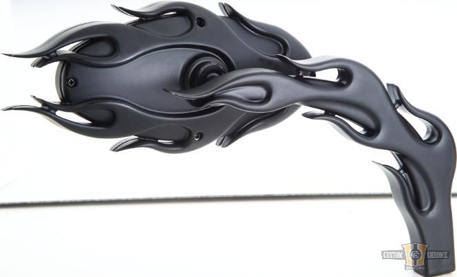 Flamed Micro Mirror Black, Powder Coated For Harley-Davidson