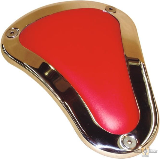 Hard Ass Pillion Pad Red Stainless Steel Vinyl For Harley-Davidson