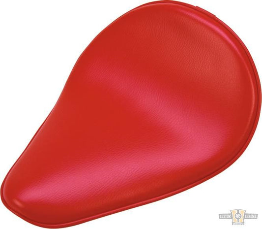 SB Small Back Side Up Thin Plain Smooth Solo Seat Red Synthetic Leather For Harley-Davidson