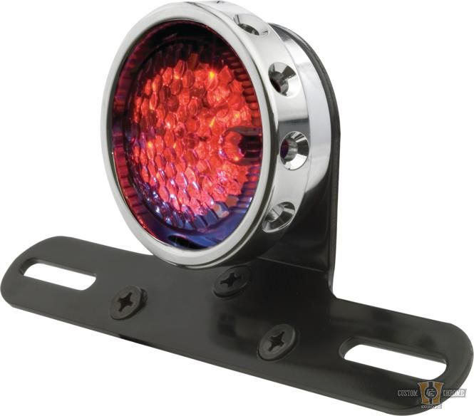 Retro Drilled LED Taillight Aluminum Black LED For Harley-Davidson