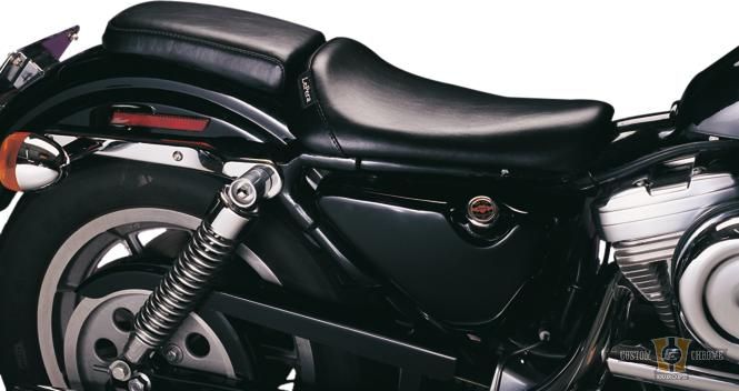 Bare Bones Smooth Solo Seat Black Vinyl For Harley-Davidson