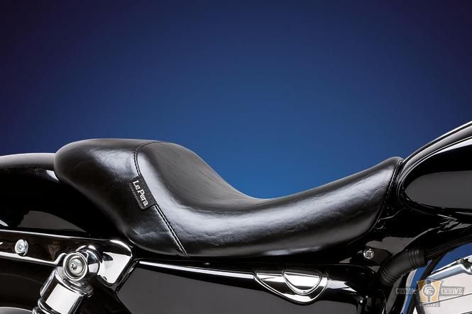 Bare Bones Smooth Solo Seat Black Vinyl For Harley-Davidson