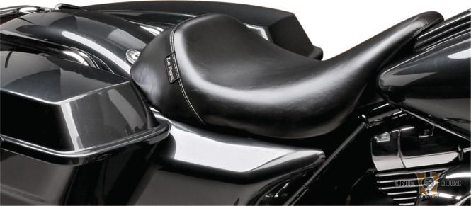 Bare Bones Smooth Solo Seat Black Vinyl For Harley-Davidson