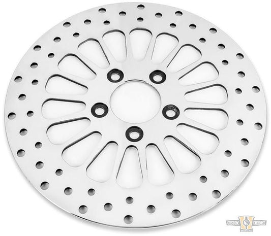 Super Spoke Brake Rotor Stainless Steel 11,8" Polished Front For Harley-Davidson