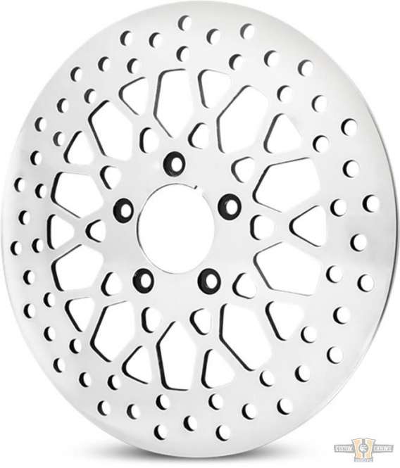 Mesh Brake Rotor Stainless Steel 11,5" Polished Front For Harley-Davidson