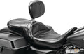 Maverick with Backrest Smooth Seat Black Vinyl For Harley-Davidson
