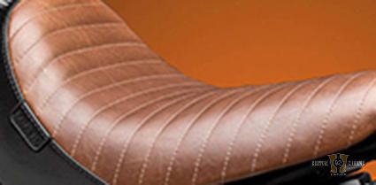 Buddy Boy Small Smooth Seat Brown Vinyl For Harley-Davidson