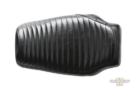 Bare Bones Pleated Stitch Solo Seat Black Vinyl For Harley-Davidson