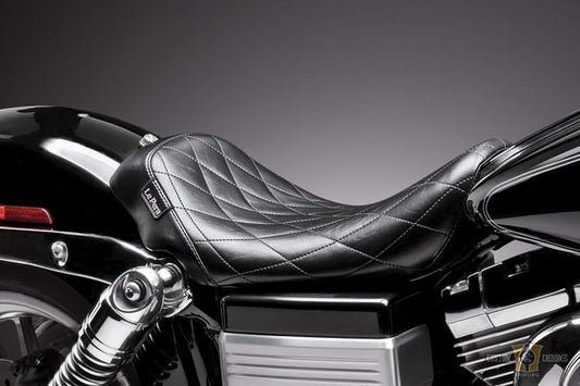 Bare Bones Diamond Stitch Solo Seat Black Vinyl For Harley-Davidson