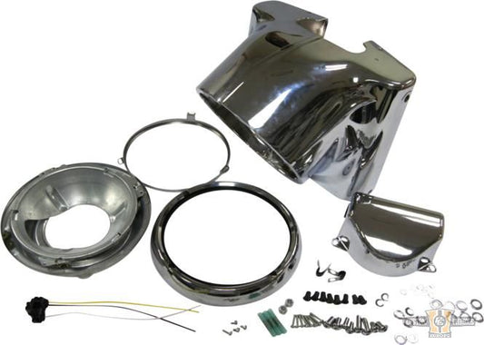 Nacelle 7" Headlight Housing Kit Chrome Polished For Harley-Davidson