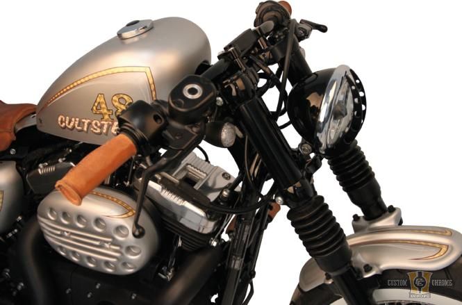 End Cap Fork Cover Black Powder Coated For Harley-Davidson