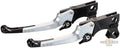 Good Guys Adjustable Hand Control Replacement Lever Black Silver Anodized For Harley-Davidson