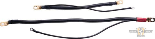 6" MEGA Negative Battery Cable Black For Harley-Davidson