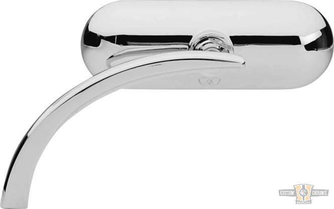 Mini-Oval Micro Mirror Chrome For Harley-Davidson