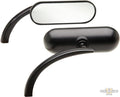 Mini-Oval Micro Mirror Black, Powder Coated For Harley-Davidson