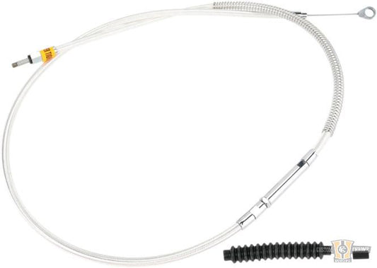 Platinum Series Clutch Cable Stainless Steel Clear Coated Chrome Look 60,8" For Harley-Davidson