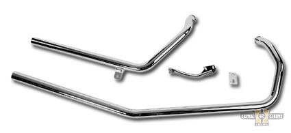 Upsweept Drag Pipes Exhaust Chrome For Harley-Davidson