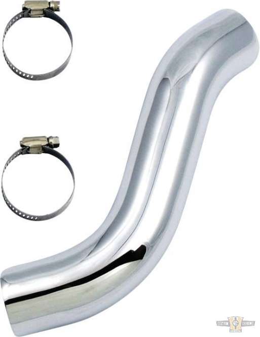 2 into 1 Headpipes Replacement Heat Shields Chrome For Harley-Davidson