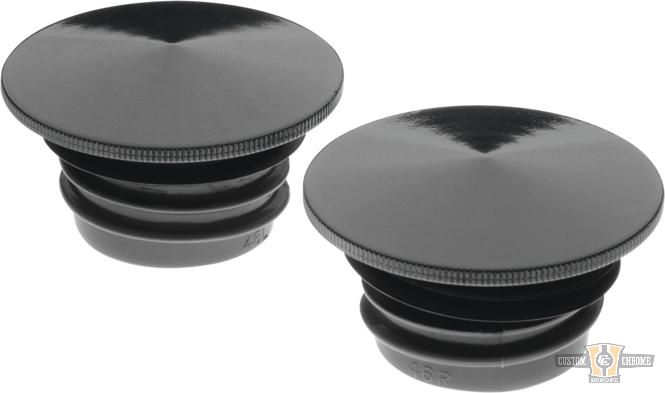 Peaked Low Profile Stainless Steel Gas Cap Set Black For Harley-Davidson