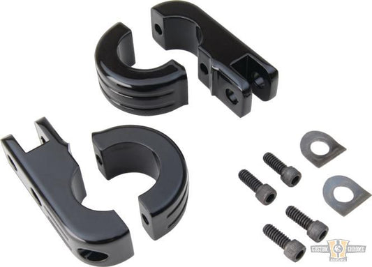 Clamp-On Peg Mount Black For Harley-Davidson