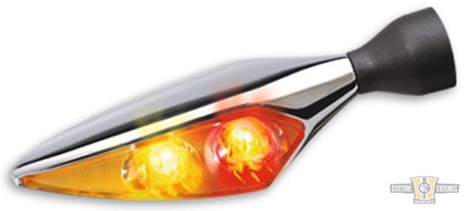 Micro Rhombus DF LED Turn Signal/Taillight/Brake Light Chrome Clear LED For Harley-Davidson