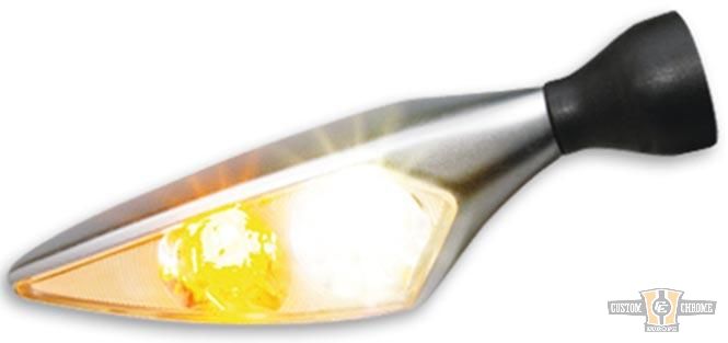 Micro Rhombus PL LED Turn Signal/Position Light Satin Clear LED For Harley-Davidson