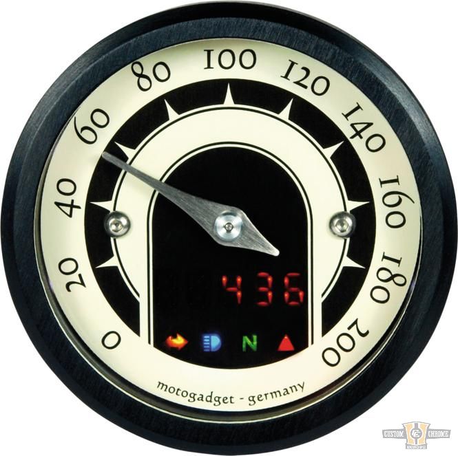 mst speedster Speedometer Black 49.0 mm For Harley-Davidson